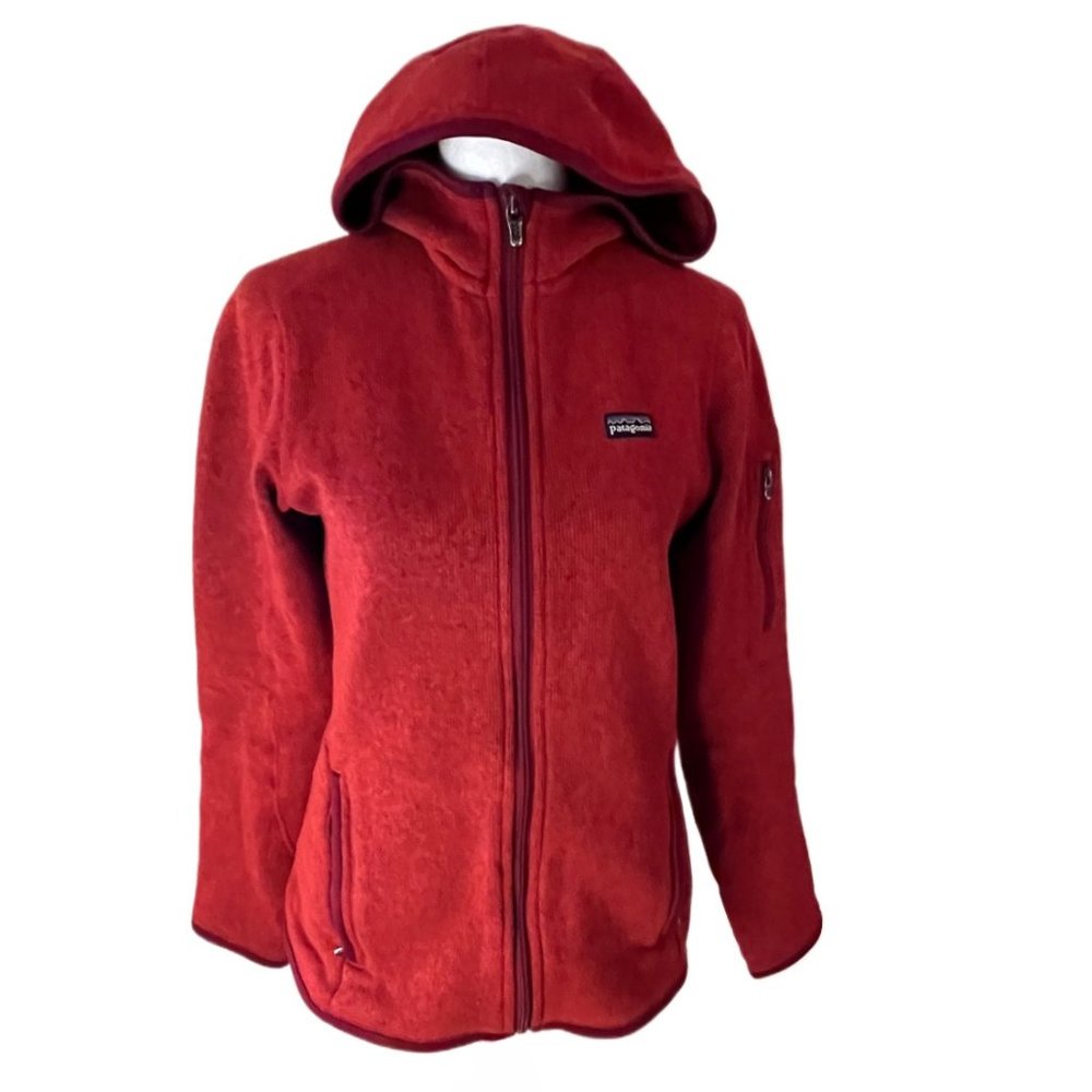 Patagonia Women"s Red Zipped Pockets Casual Long Sleeve Full Zip Hoodie Size XS - Picture 3 of 8